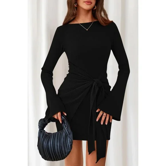 bodycon dress with tie waist Love the Attention Halter Mini Dress main image 0